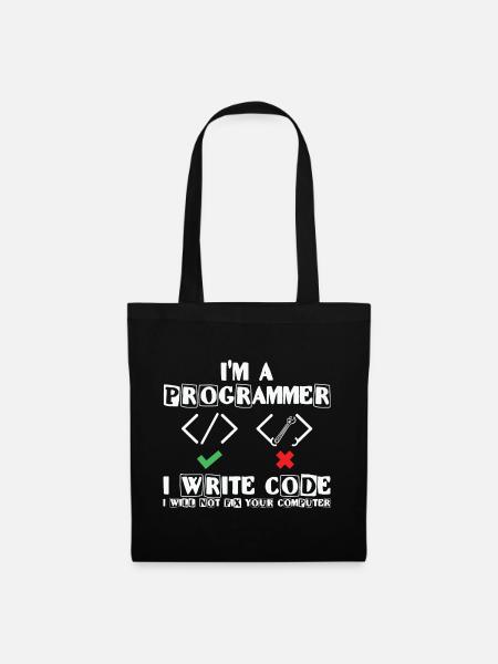 I'm a Programmer i write code Lover Coding - Stoffbeutel - Schwarz