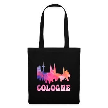 Cologne Cologne Allemagne City Skyline Splash Coloré - Sac en tissu - noir - Devant