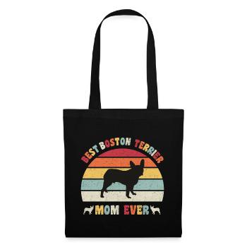 Meilleure maman Boston Terrier jamais amateurs de chiens vintage - Sac en tissu - noir - Devant