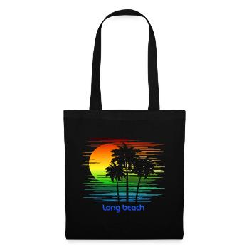Long Beach California LGBTQ Rainbow Flag Pride - Tote Bag - black - Front