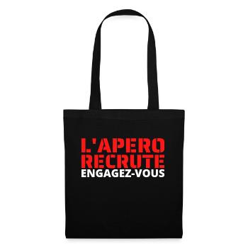 L'APERO RECRUTE design drôle. - Sac en tissu - noir - Devant
