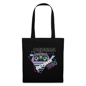Millésime 1990 32e anniversaire cadeau cassette rétro - Sac en tissu - noir - Devant