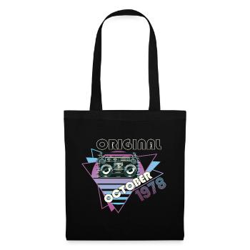 Vintage 1978 44 Cadeau Anniversaire Rétro Cassette - Sac en tissu - noir - Devant
