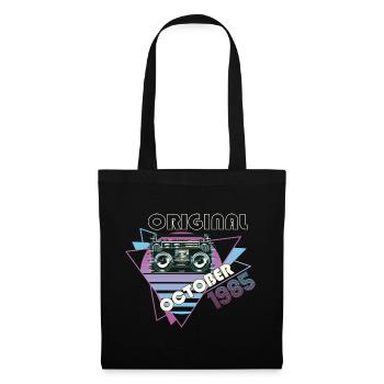 Vintage 1985 37 Cadeau Anniversaire Rétro Cassette - Sac en tissu - noir - Devant