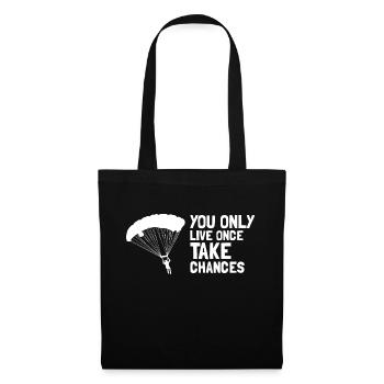 You Only Live Once Take Chances Cool Skydiving - Stoffbeutel - Schwarz - Vorne