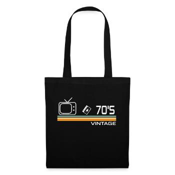 70er Jahre - Stoffbeutel - Schwarz - Vorne
