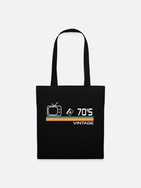 70er Jahre - Stoffbeutel - Schwarz
