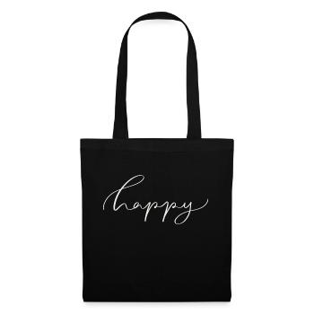 Happy - Stoffbeutel - Schwarz - Vorne