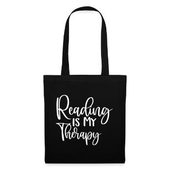 Reading Is My Therapy - Stoffbeutel - Schwarz - Vorne