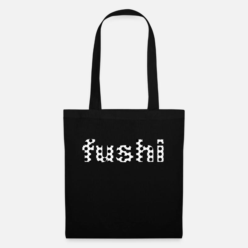 Fushi – Fußballmuster trifft Typo-Style - Stoffbeutel - Schwarz