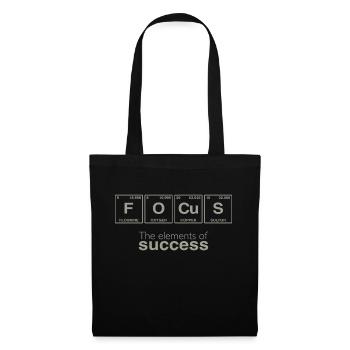 Slogan d’entreprise : Les éléments du succès - FOCUS - Sac en tissu - noir - Devant