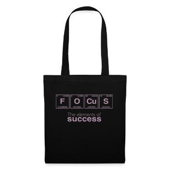 Dictons de bureau: Les éléments du succès - FOCUS - Sac en tissu - noir - Devant