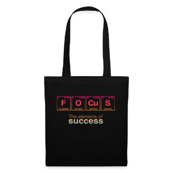 Slogan d’entreprise : Les éléments du succès - FOCUS - Sac en tissu - noir - Devant