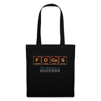 Funny saying: The Elements of Success - FOCUS - Tote Bag - black - Front