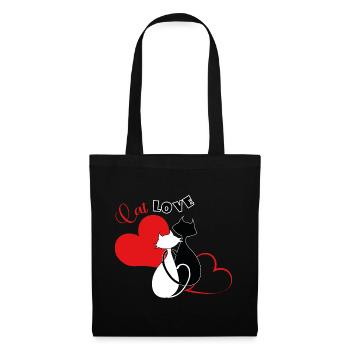 Amour du chat - Sac en tissu - noir - Devant