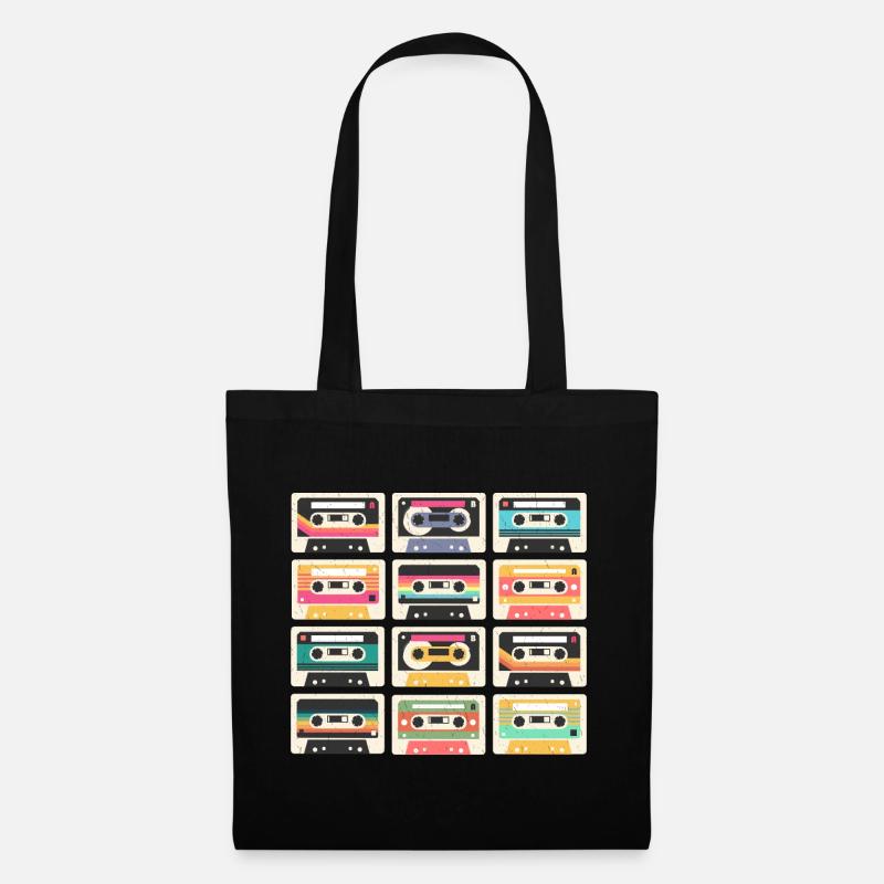 80s 90s Cassette Mixtape Retro Funny - Tote Bag - black