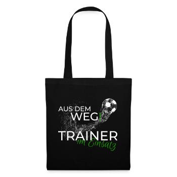 Fußballtrainer Geschenk Shirt lustiger Spruch - Stoffbeutel - Schwarz - Vorne