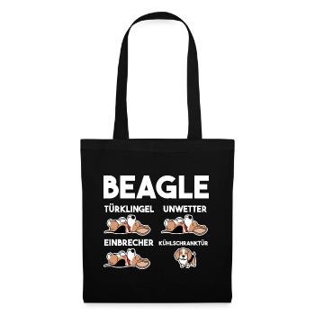 Hund Beagle - Stoffbeutel - Schwarz - Vorne
