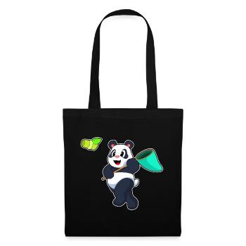 Pêche au filet de débarquement du panda pêcheur - Sac en tissu - noir - Devant
