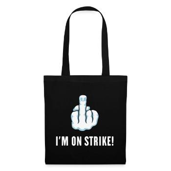 Le majeur – Je suis en grève ! (Piquet) - Sac en tissu - noir - Devant