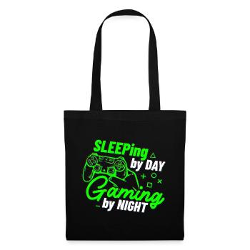 Sleeping By Day Gaming By Night - Tote Bag - black - Front