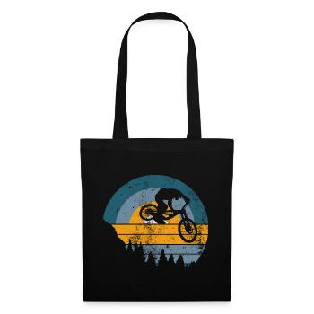 Sunset MTB Jump Silhouette - Stoffbeutel - Schwarz - Vorne