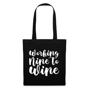 Travailler neuf au vin - Sac en tissu - noir - Devant
