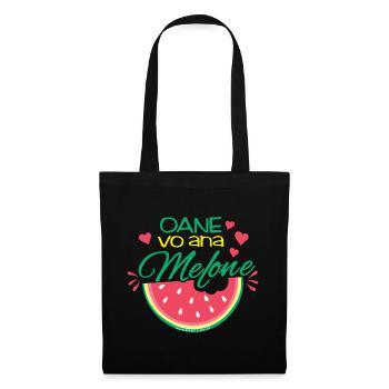 oane vo ana Melone - eine von einer Melone - Stoffbeutel - Schwarz - Vorne