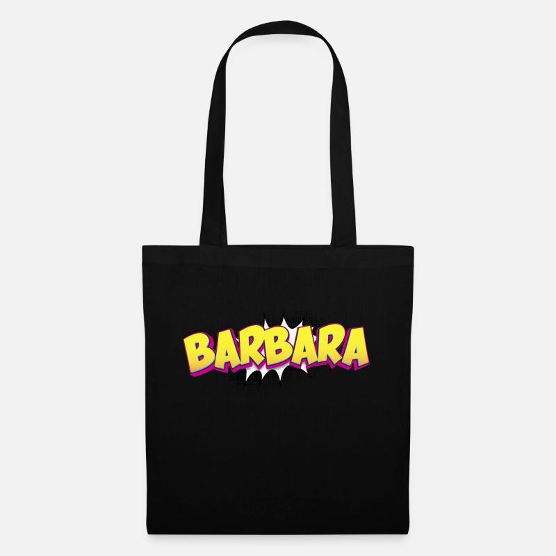 Barbara benutzerdefinierter Name Comic-Stil Pop-Art, - Stoffbeutel - Schwarz