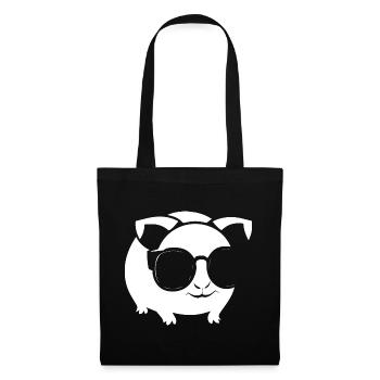 Cochon d’Inde drôle avec des lunettes de soleil Cochons d’Inde - Sac en tissu - noir - Devant