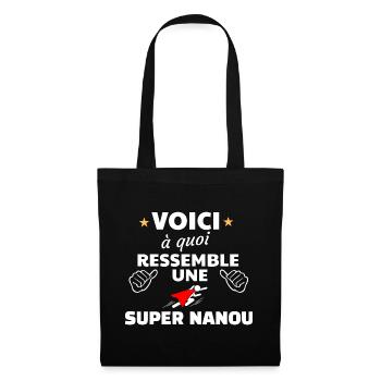 Design Inspiré Super Nanou Fête Noël - Sac en tissu - noir - Devant