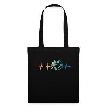battement de cœur voyage - Sac en tissu - noir - Devant