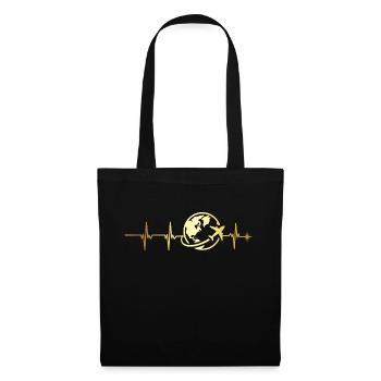 battement de cœur voyage - Sac en tissu - noir - Devant