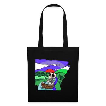 Angler, Skeleton Fishing, Fishing, Hobby, Fishing, Nature - Tote Bag - black - Front