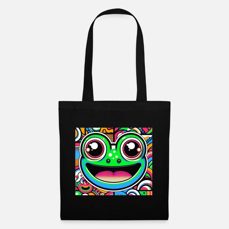 Frosch Pop Art - Stoffbeutel - Schwarz