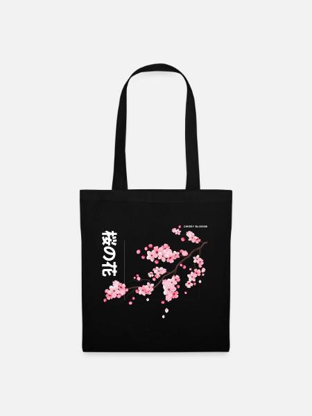 Cherry Blossom - Stoffbeutel - Schwarz