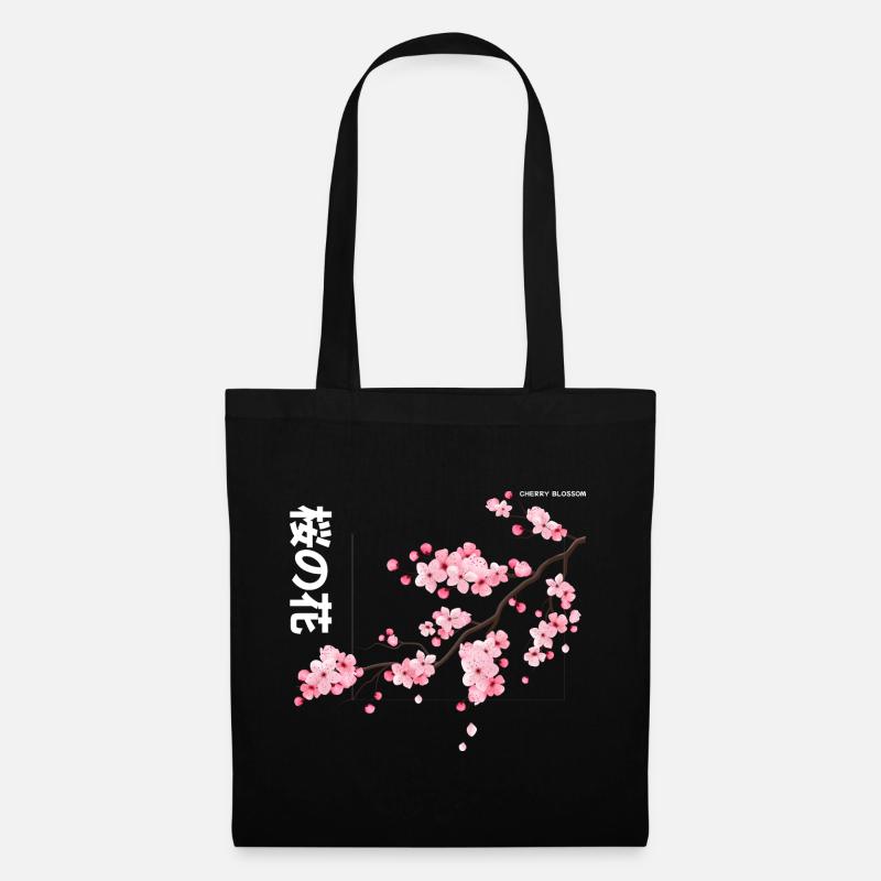 Cherry Blossom - Stoffbeutel - Schwarz