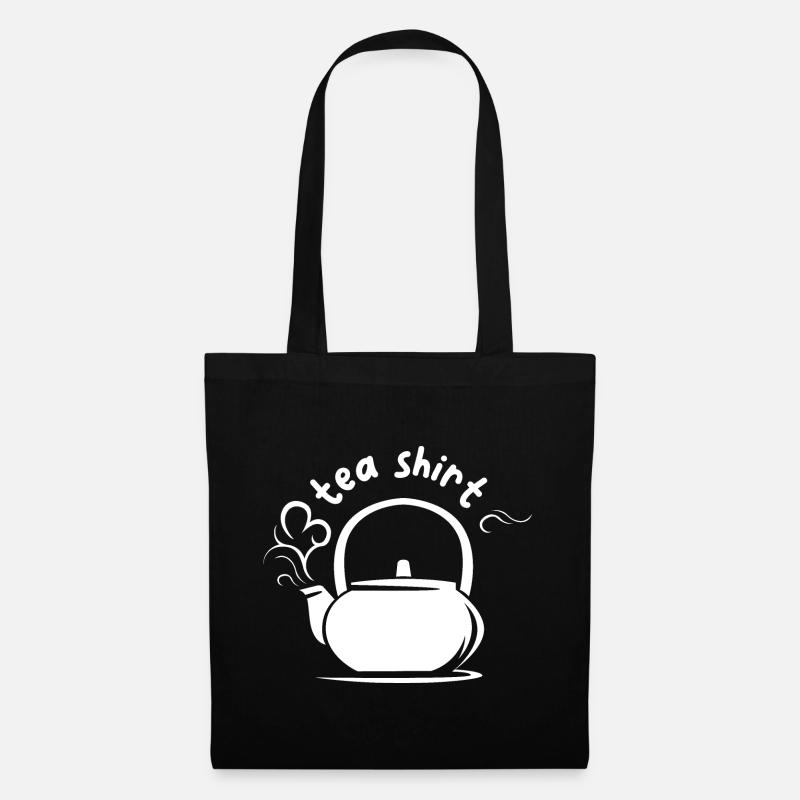 lustige Sprüche Tee Kanne Illustration comic icon - Stoffbeutel - Schwarz