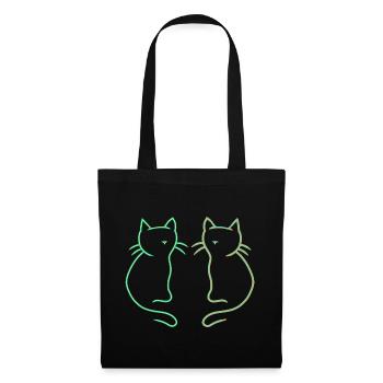 Cats Retro Vintage 80's Gift Idea - Tote Bag - black - Front