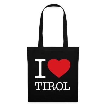 I LOVE TIROL Austria Österreich - Stoffbeutel - Schwarz - Vorne
