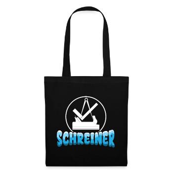 Zunftzeichen Schreiner Geselle - Stoffbeutel - Schwarz - Vorne
