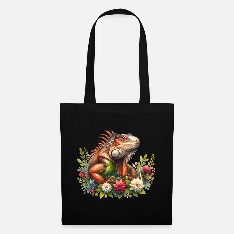 Leguan - Stoffbeutel - Schwarz