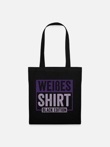 Weißes Shirt Black Edition - Stoffbeutel - Schwarz