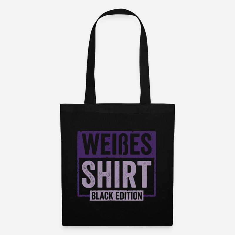 Weißes Shirt Black Edition - Stoffbeutel - Schwarz