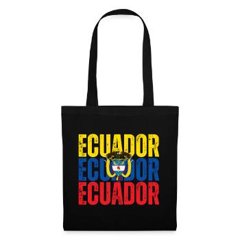 Drapeau de l’Équateur, fierté équatorienne - Sac en tissu - noir - Devant