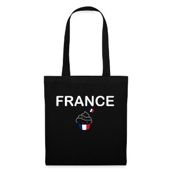 FRANKREICH Flagge und Emblem von Frankreich. Ertragen - Stoffbeutel - Schwarz - Vorne