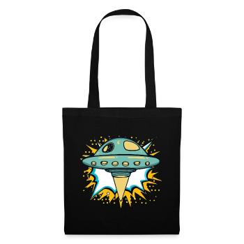 Vaisseau spatial OVNI - Sac en tissu - noir - Devant