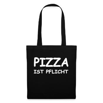 Pizza - Stoffbeutel - Schwarz - Vorne