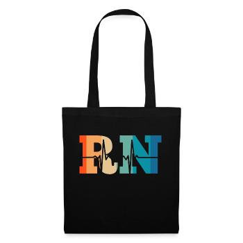 Retro Heartbeat registered nurse - Tote Bag - black - Front