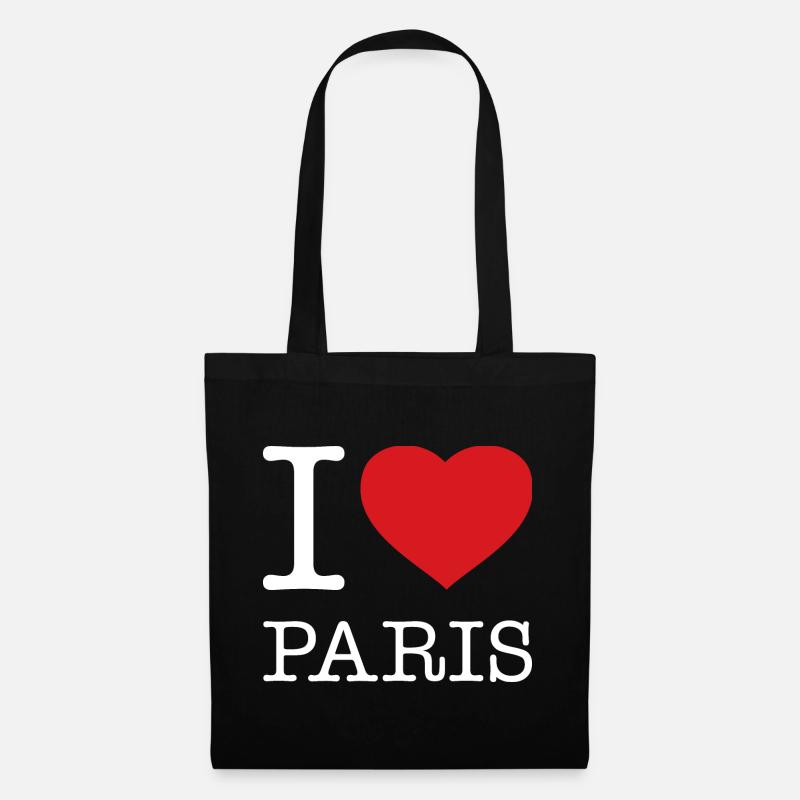 I LOVE PARIS - Stoffbeutel - Schwarz